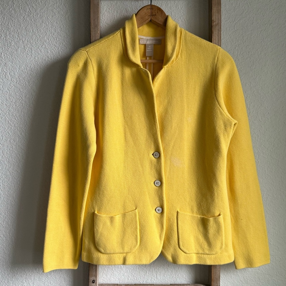 Banana Republic Yellow Cotton Blazer sz: Medium